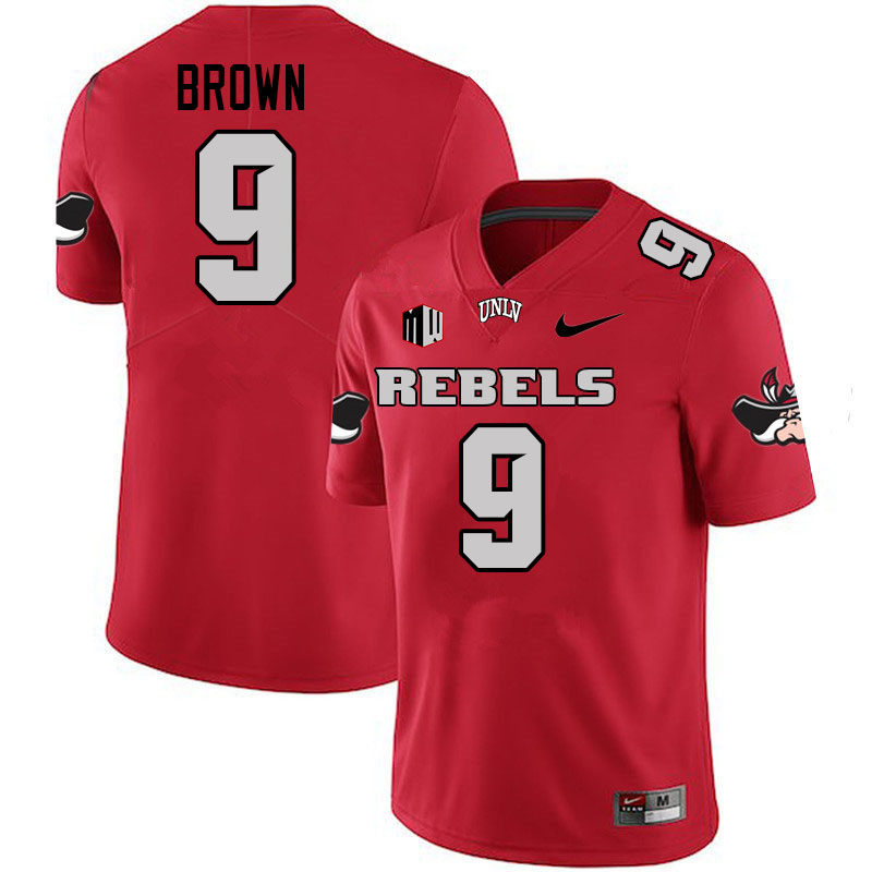 #9 Aamaris Brown UNLV Rebels College Football Jerseys-Retro Scarlet #9 Aamaris Brown UNLV Rebels College Football Jerseys-Retro Scarlet